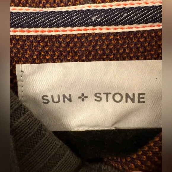 Desertcore oversized knit hoodie sun & stone XXL 100% cotton Gorpcore art kid - Picture 4 of 6